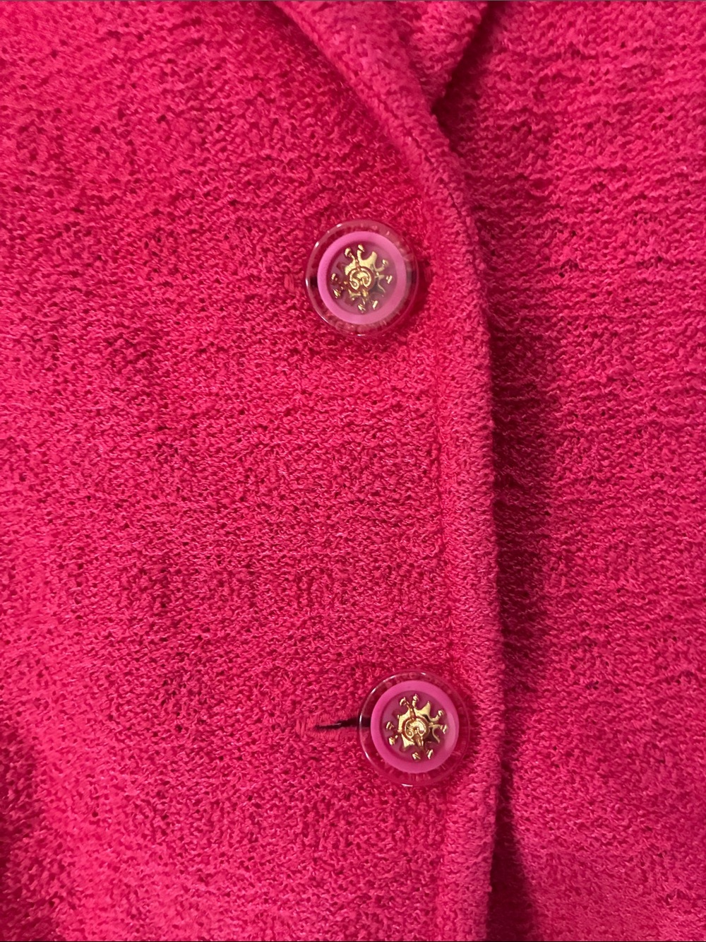 St. John Collection Bright Coral Knit Blazer 12 - Picture 4 of 5